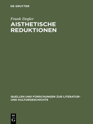 cover image of Aisthetische Reduktionen